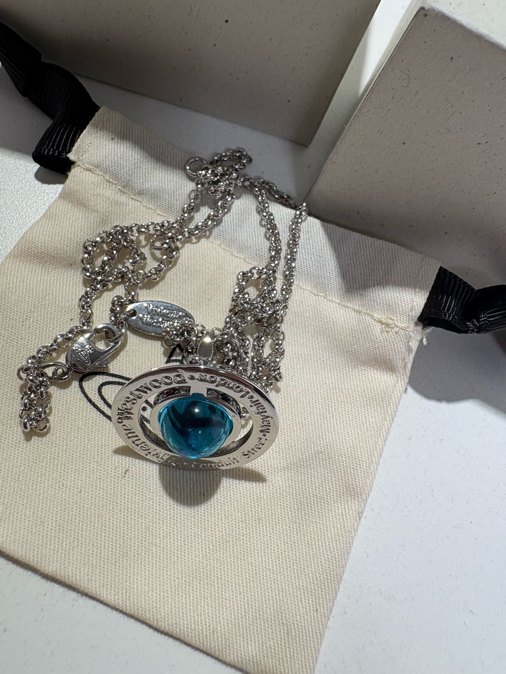 Vivienne Westwood blue Orb necklace